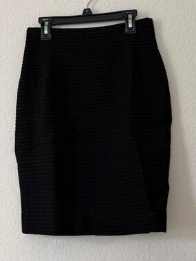 Randy Kemper Black Wool Lined Straight Pencil Skirt, Size 8